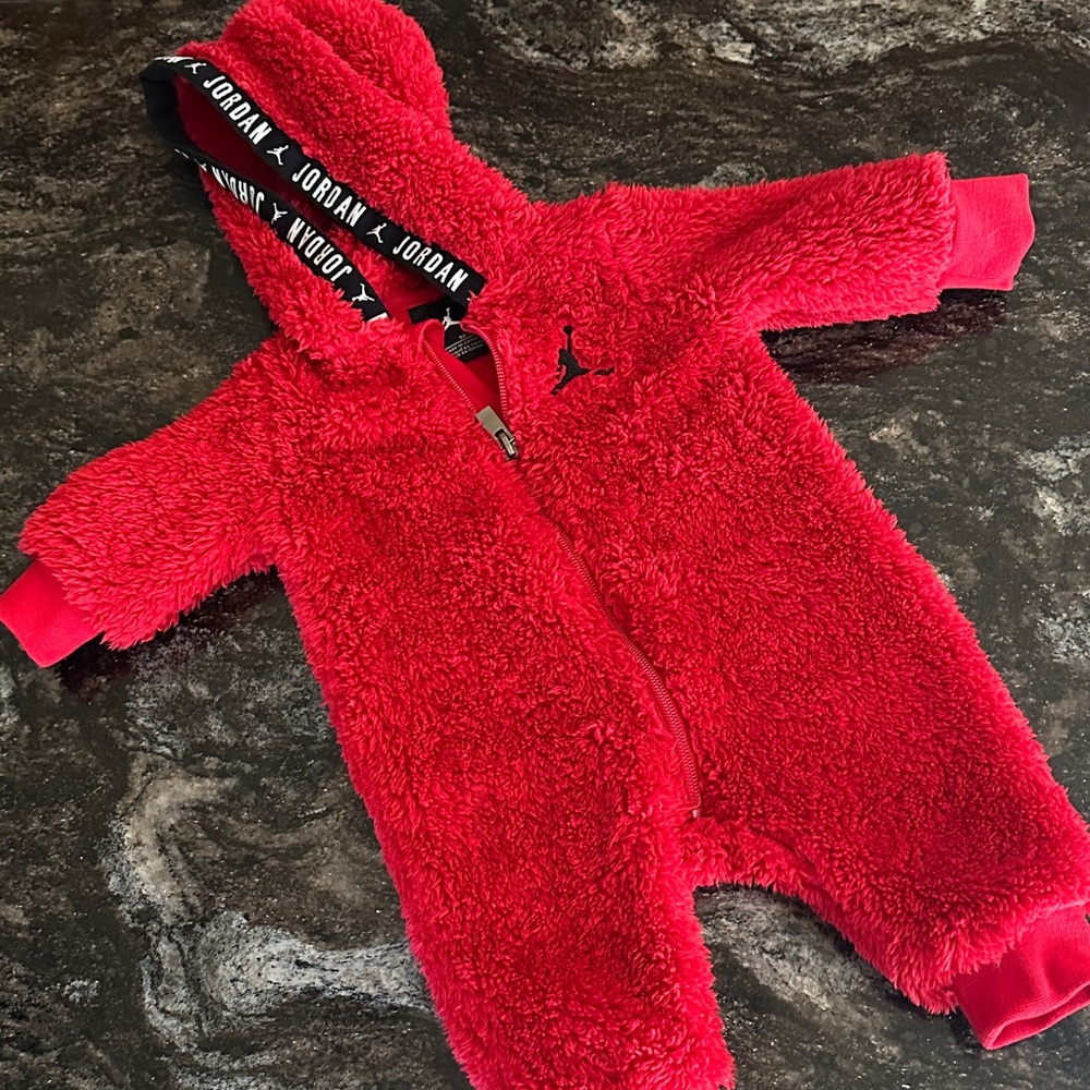 Jordan Kids Red Sherpa One Piece